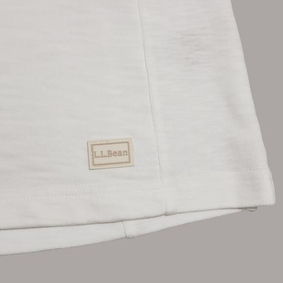 L.L. Bean Womens White 1/4 Zip Cotton Pullover Top Sz Lg Reg Preppy Casual - Picture 8 of 13